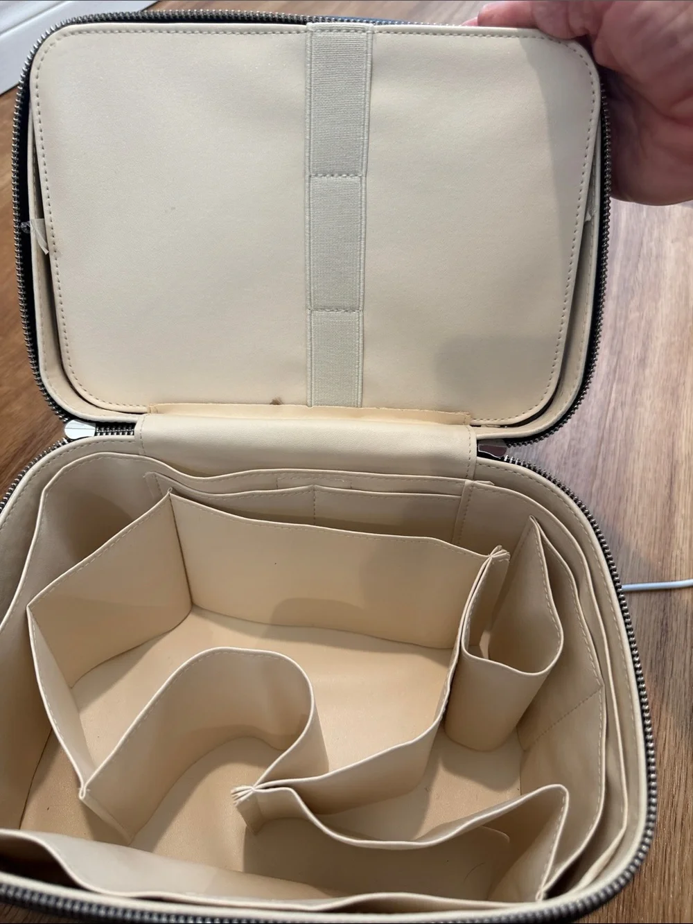 Black Double-Zip Travel Jewelry Case makeup Bag as seen